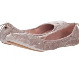Kate Spade Globe Crushed Velvet Flats